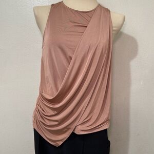 Express Tan Draped Tank Top